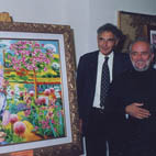 ALINARI e FACCINCANI con suo quadro e modella 2005